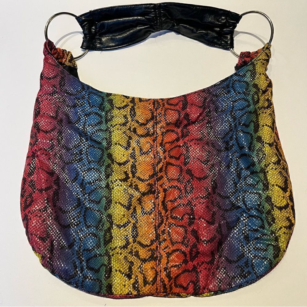 Hand Bag Boho Multi color Blue, red, yellow medium size. - Picture 2 of 8